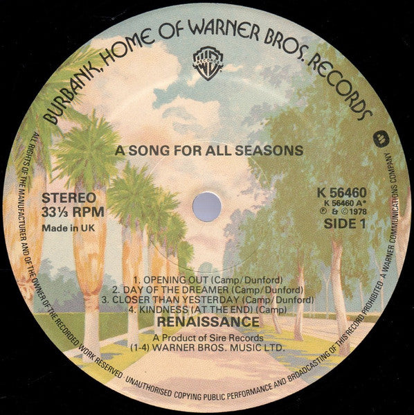 Renaissance – A Song For All Seasons LP vinyl record, image 3 of 7