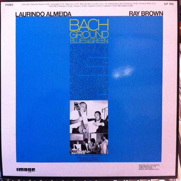 Laurindo Almeida, Ray Brown – Bach Ground Blues & Green LP vinyl record, image 2 of 4
