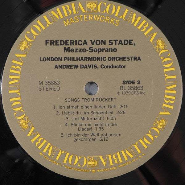 Frederica von Stade, London Philharmonic Orchestra, Andrew Davis, Gustav Mahler – Songs Of A Wayfarer / Rückertlieder / Two Songs From Des Knaben Wunderhorn LP vinyl record, image 4 of 6