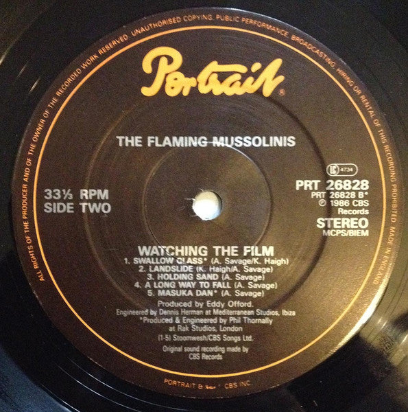 The Flaming Mussolinis – Watching The Film LP vinyl record, image 6 of 6