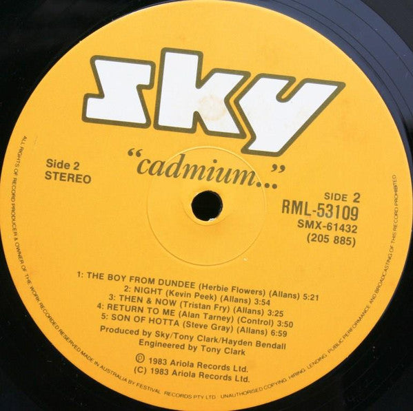 Sky – Cadmium LP vinyl record, image 4 of 4