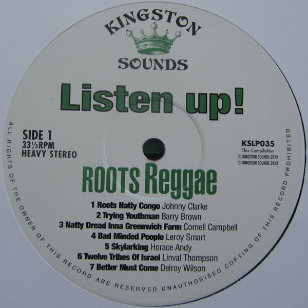Various – Listen Up! Roots Reggae LP vinyl record, image 3 of 4