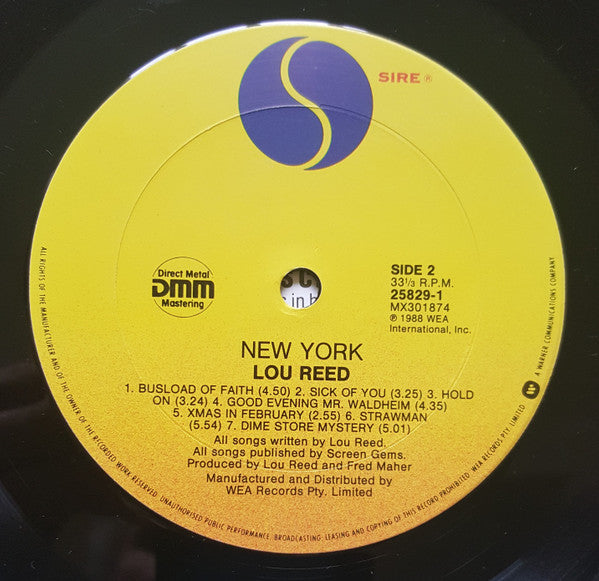 Lou Reed – New York LP vinyl record, image 7 of 7