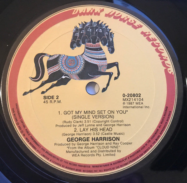 George Harrison – Got My Mind Set On You (Extended Version) 12" vinyl record, image 2 of 3