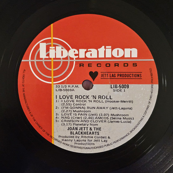 Joan Jett & The Blackhearts – I Love Rock 'N Roll LP vinyl record, image 3 of 4