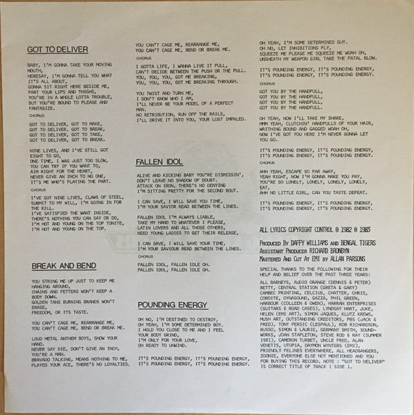 Bengal Tigers – Metal Fetish 12" vinyl record, image 4 of 8