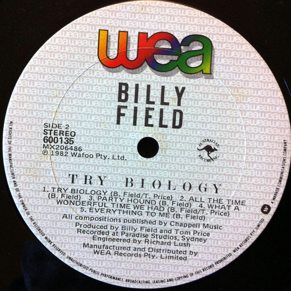 Billy Field – Try Biology LP vinyl record, image 8 of 8