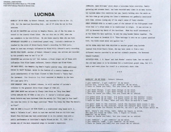 Lucinda Williams – Ramblin' On My Mind LP vinyl record, image 5 of 5