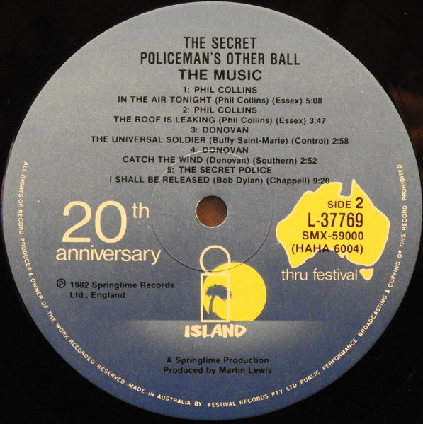 Various – The Secret Policeman's Other Ball (The Music) LP vinyl record, image 6 of 6