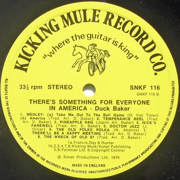 Duck Baker – There’s Something For Everyone In America LP vinyl record, image 4 of 5
