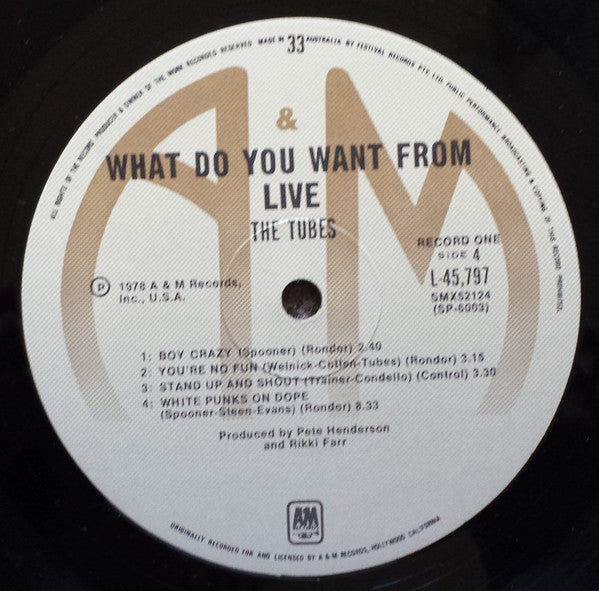 The Tubes – What Do You Want From Live (2xLP) LP vinyl record, image 8 of 8