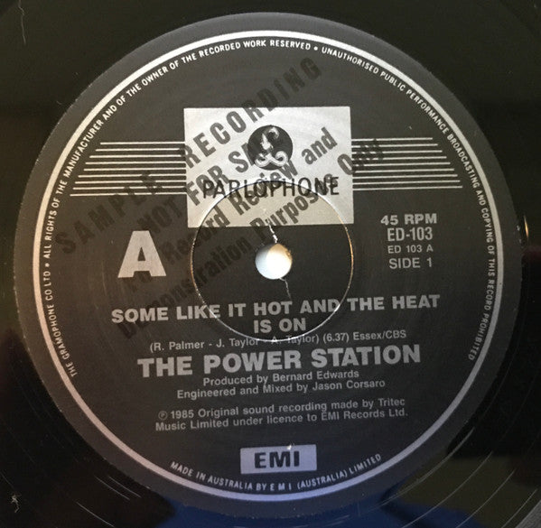 The Power Station – Some Like It Hot And The Heat Is On 12" vinyl record, image 3 of 4