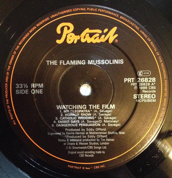 The Flaming Mussolinis – Watching The Film LP vinyl record, image 5 of 6