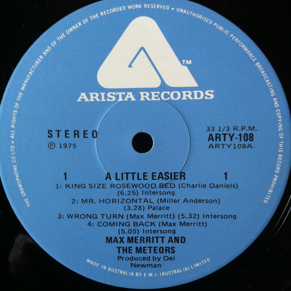 Max Merritt And The Meteors – A Little Easier LP vinyl record, image 4 of 5