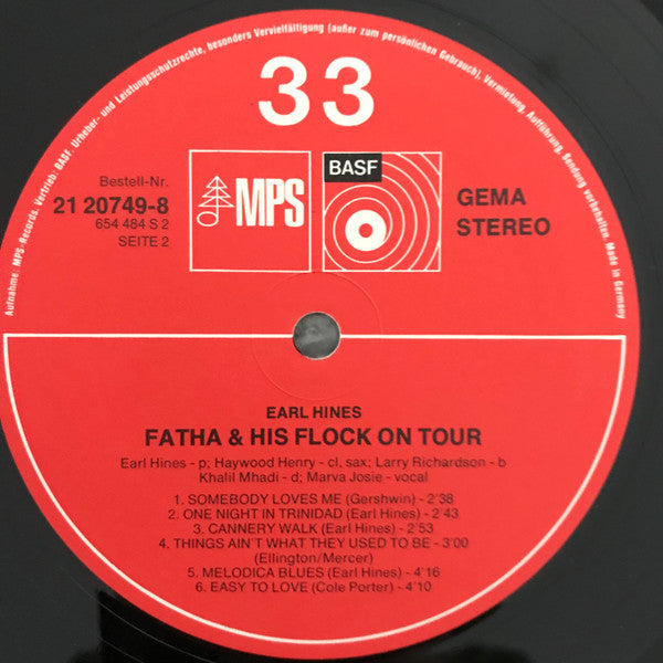 Earl Hines – Fatha & His Flock On Tour LP vinyl record, image 6 of 7