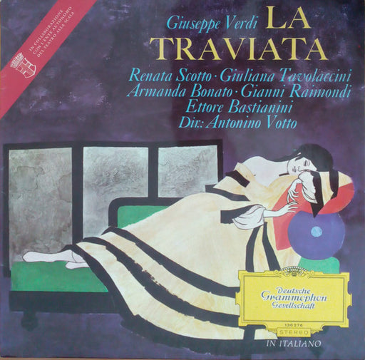 Giuseppe Verdi, Renata Scotto, Giuliana Tavolaccini, Armanda Bonato, Gianni Raimondi, Ettore Bastianini, Antonino Votto – La Traviata (In Italiano) LP vinyl record, image 1 of 4