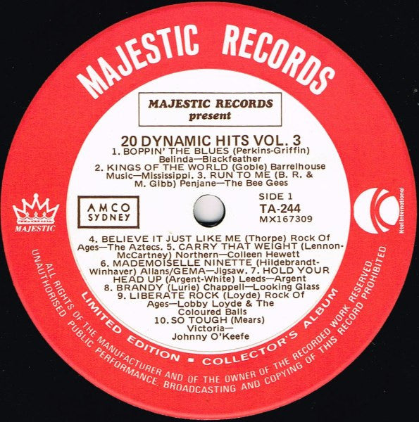 Various – 20 Dynamic Hits Vol.3 LP vinyl record, image 3 of 4