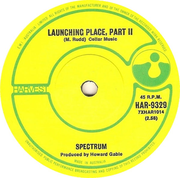 Spectrum – I'll Be Gone / Launching Place, Part II 7" vinyl record, image 2 of 2