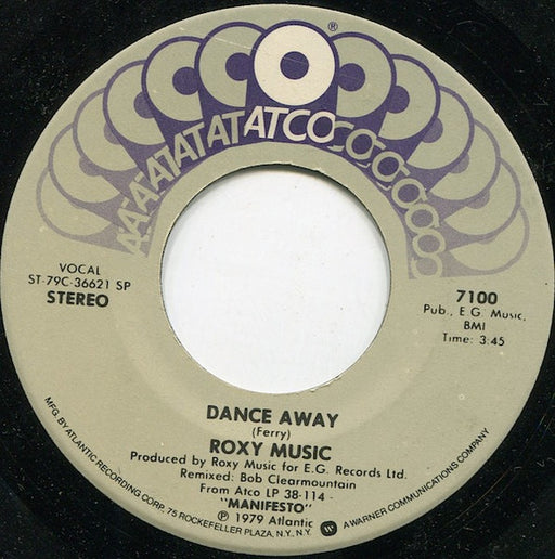 Roxy Music – Dance Away 7" vinyl record, image 1 of 2