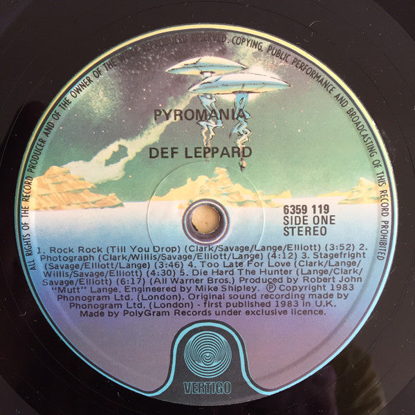 Def Leppard – Pyromania LP vinyl record, image 3 of 4
