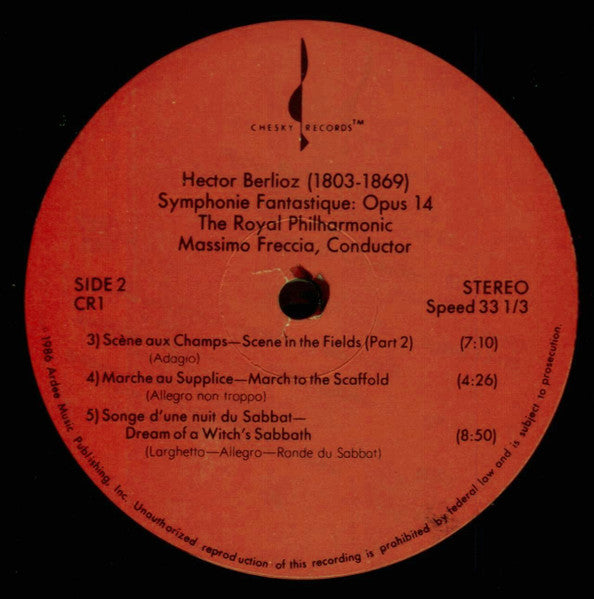 Hector Berlioz, Royal Philharmonic Orchestra, Massimo Freccia – Symphonie Fantastique: Opus 14 LP vinyl record, image 4 of 4