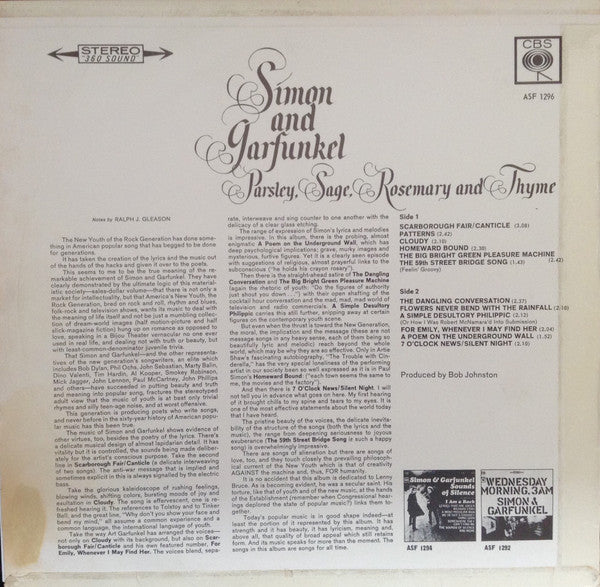 Simon & Garfunkel – Parsley, Sage, Rosemary And Thyme LP vinyl record, image 2 of 5