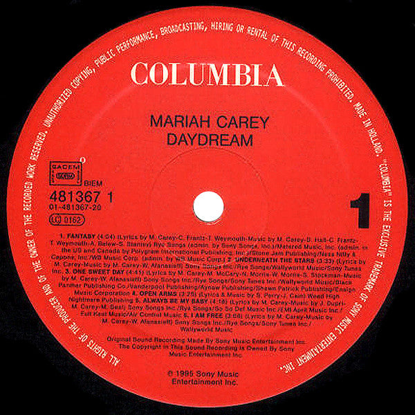 Mariah Carey – Daydream LP vinyl record, image 3 of 6