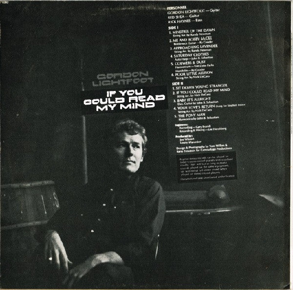 Gordon Lightfoot – If You Could Read My Mind LP vinyl record, image 2 of 4