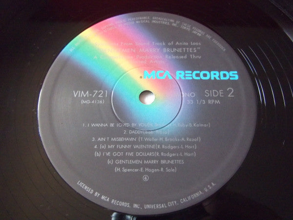 Jane Russell, Jeanne Crain – Gentlemen Marry Brunettes LP vinyl record, image 5 of 5