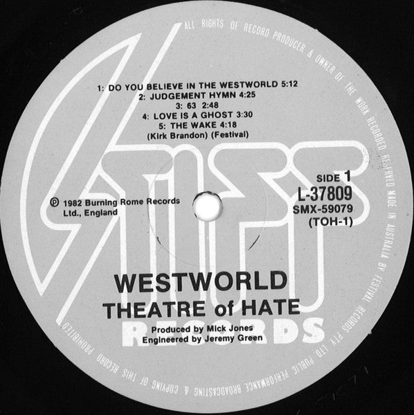 Theatre Of Hate – Westworld LP vinyl record, image 3 of 4
