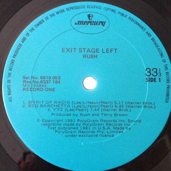 Rush – Exit...Stage Left (2xLP) LP vinyl record, image 5 of 8