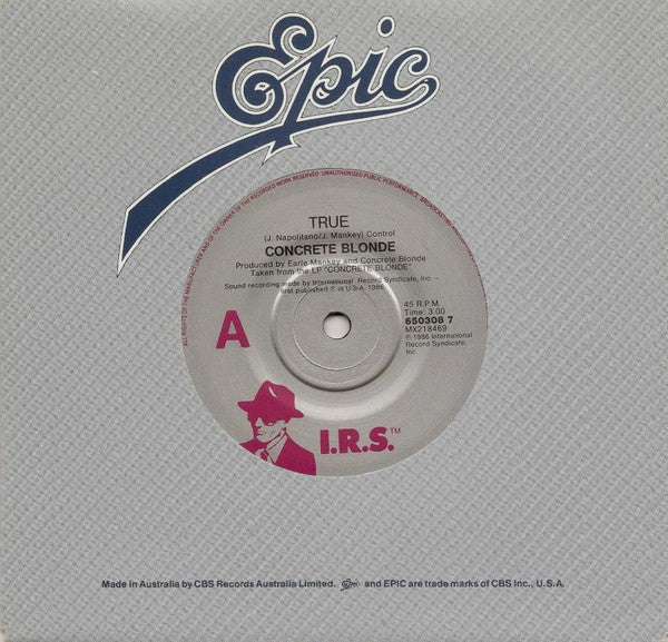 Concrete Blonde – True / Cold Part Of Town 7" vinyl record, image 3 of 3