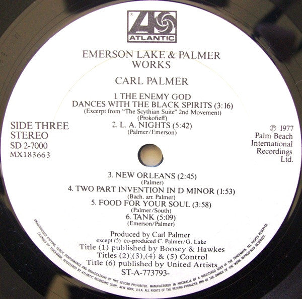 Emerson, Lake & Palmer – Works (Volume 1) (2xLP) LP vinyl record, image 5 of 8