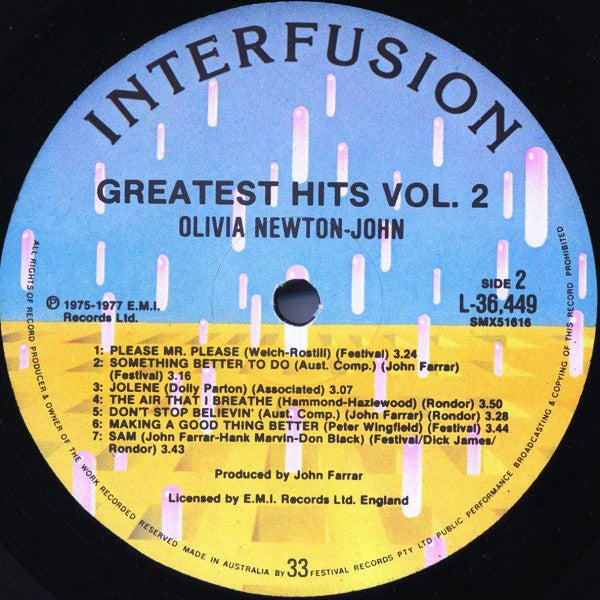 Olivia Newton-John – Olivia Newton-John's Greatest Hits Vol. 2 LP vinyl record, image 6 of 6