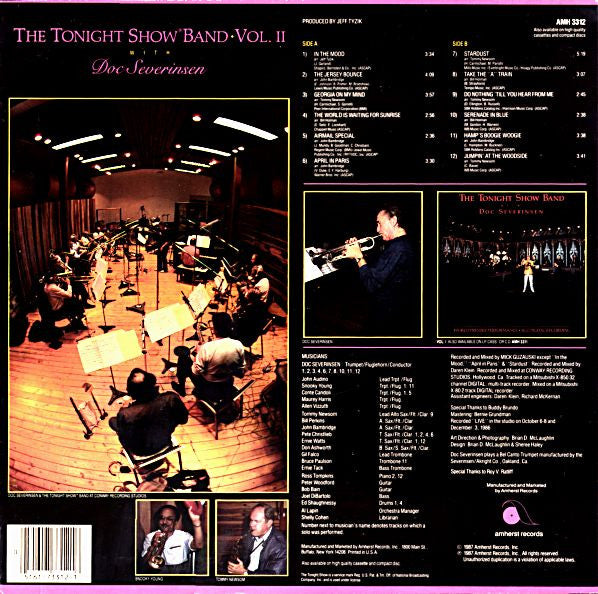 The Tonight Show Band, Doc Severinsen – The Tonight Show Band • Vol. II LP vinyl record, image 2 of 6