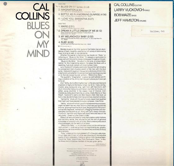 Cal Collins – Blues On My Mind LP vinyl record, image 2 of 2