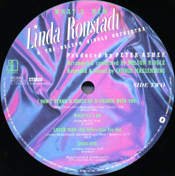 Linda Ronstadt, Nelson Riddle And His Orchestra – What's New LP vinyl record, image 4 of 6