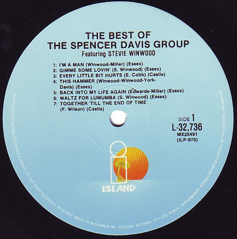 The Spencer Davis Group – The Best Of Spencer Davis Group Featuring Steve Winwood LP vinyl record, image 2 of 4