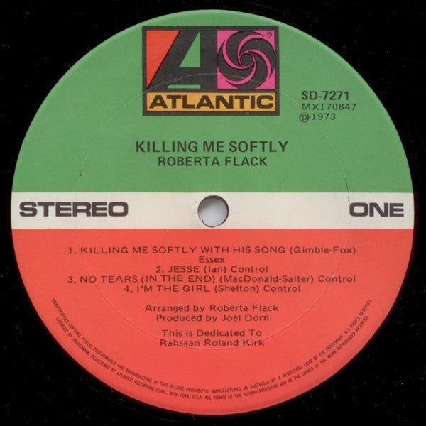 Roberta Flack – Killing Me Softly LP vinyl record, image 3 of 6