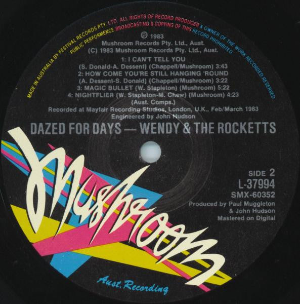 Wendy & The Rocketts – Dazed For Days LP vinyl record, image 4 of 6