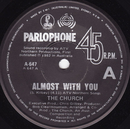 The Church – Almost With You 7" vinyl record, image 1 of 3