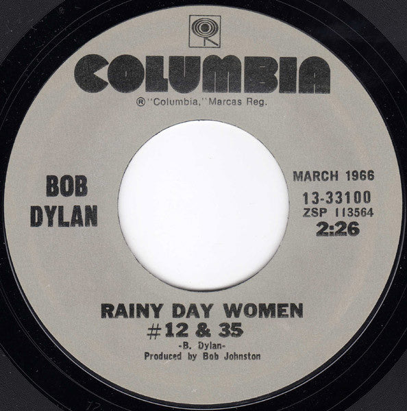 Bob Dylan – Rainy Day Women #12 & 35 / Like A Rolling Stone 7" vinyl record, image 1 of 3