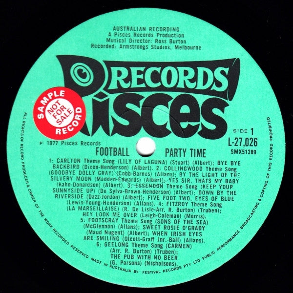 Unknown Artist – Football Party Time LP vinyl record, image 2 of 3