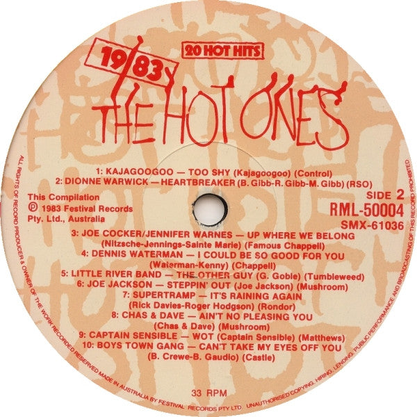 Various – 1983 The Hot Ones LP vinyl record, image 6 of 6