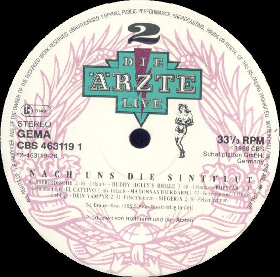 Die Ärzte – Live (Nach Uns Die Sintflut) (3xLP) LP vinyl record, image 4 of 10