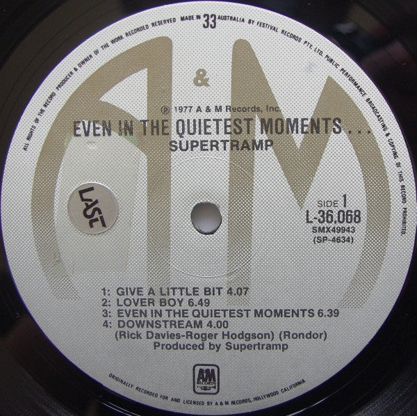 Supertramp – Even In The Quietest Moments... LP vinyl record, image 3 of 6