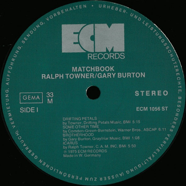 Ralph Towner, Gary Burton – Matchbook LP vinyl record, image 3 of 4