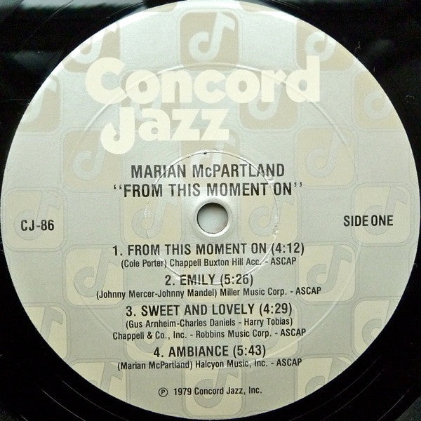 Marian McPartland – From This Moment On LP vinyl record, image 3 of 5