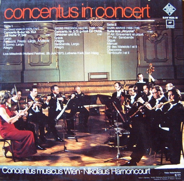 Concentus Musicus Wien, Nikolaus Harnoncourt – Concentus In Concert (Holland Festival) LP vinyl record, image 2 of 10