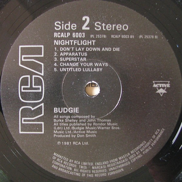 Budgie – Nightflight LP vinyl record, image 4 of 4